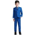 thumbnail image 1 of Traje YuanLu para niños pequeños, esmoquin ajustado, azul real, talla 12, 1 of 6