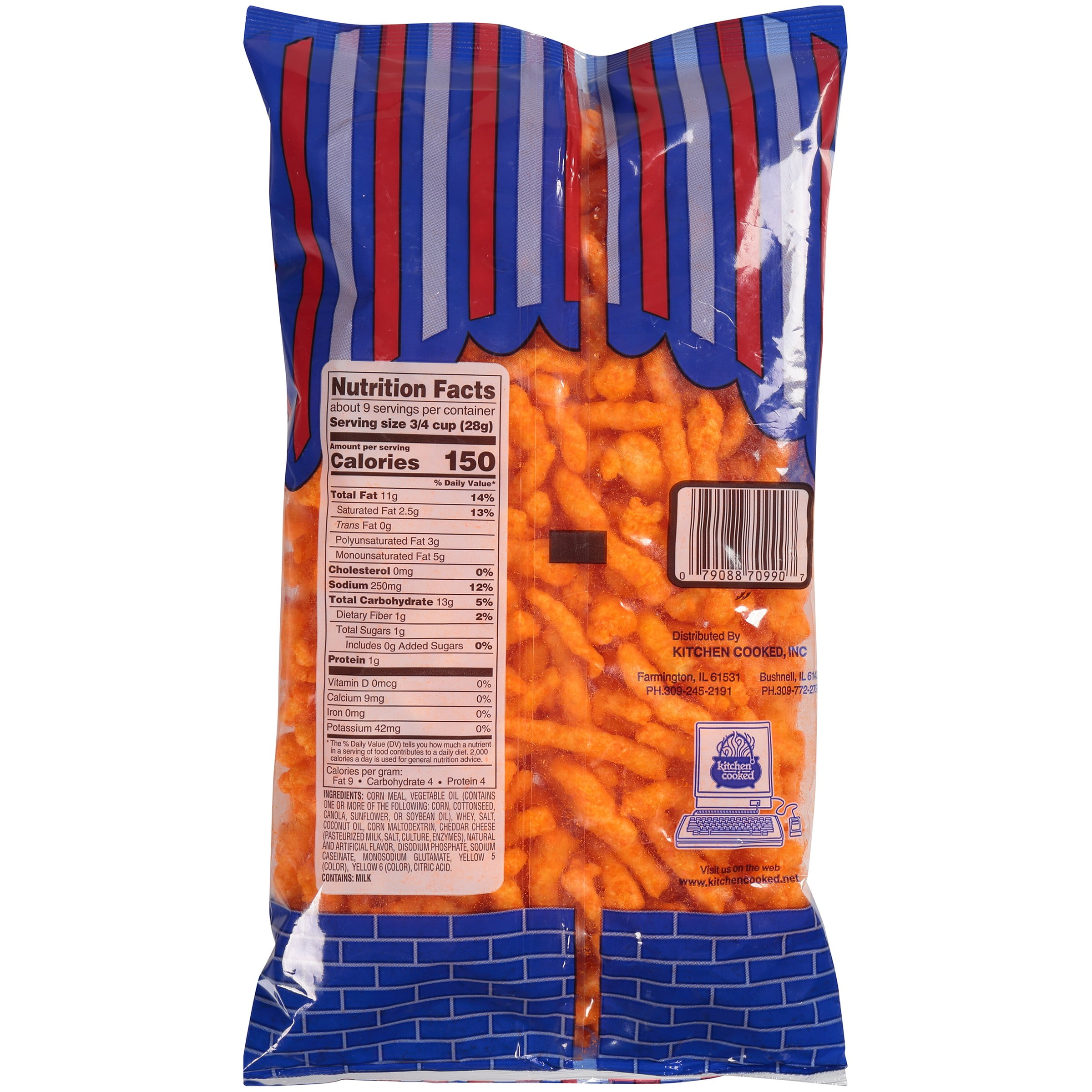 Kitchen Cooked Fried Cheese Flavored Crunchy Curls 9 Oz