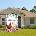 thumbnail image 2 of Jbralid Welcome Chickens And Flowers Garden Flag For Spring Summer Home Outdoor Garden Yard Door Decor 12x18 inch, 2 of 5