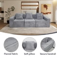 thumbnail image 5 of Barara King Compressed Seat Sofa with Pillow Back Support Armrest and Comfy Futon Couch, Boneless Couches with Corduroy fabric for Living Room, Bedroom, Light Gray, 5 of 7