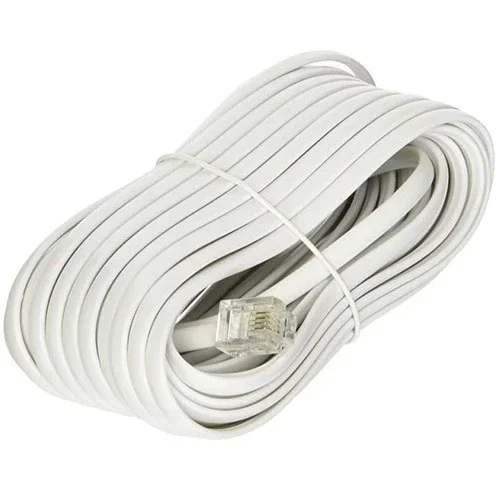1 X 25 Feet Rj11 4C Modular Telephone Extension Phone Cord Cable Line Wire White