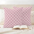 thumbnail image 3 of Pink Moroccon Outdoor Waterproof Pillow Covers, Romantic Minimalist Modern Aesthetic Decorative Square Throw Pillowcase Sofa Cushion Sham for Patio/Couch/Chair, 16"x16" 2 Pack, 3 of 8