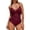 swimsuit 130#Red, variant on WAYUTE One Piece Swimsuit Women Solid Color Athletic Rash Guard Monokini for Beach Pool Stylish Tummy Control Bathing Suit