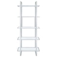 thumbnail image 3 of Hartford 79-inch 5-shelf Glass Bookshelf Chrome, 3 of 10
