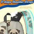 thumbnail image 5 of Pug Head Beige Pattern 17" School Backpacks for Teens,Waterproof Oxford Fabric,S-Shape Padded Straps for School,Travel,Hiking,Camping, 5 of 6