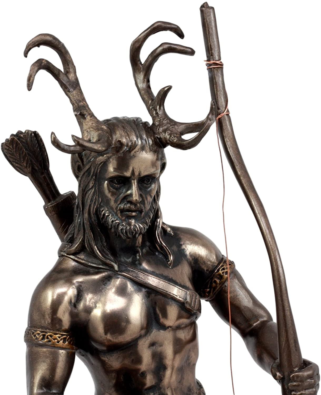 Ebros Celtic Pagan God Herne The Hunter Statue 11" Tall in Bronze Patina Finish 