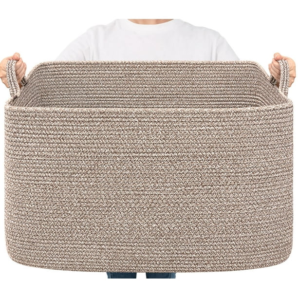 Cesta tejida de cuerda de algodón Goodpick 60x40x35 cm 85L