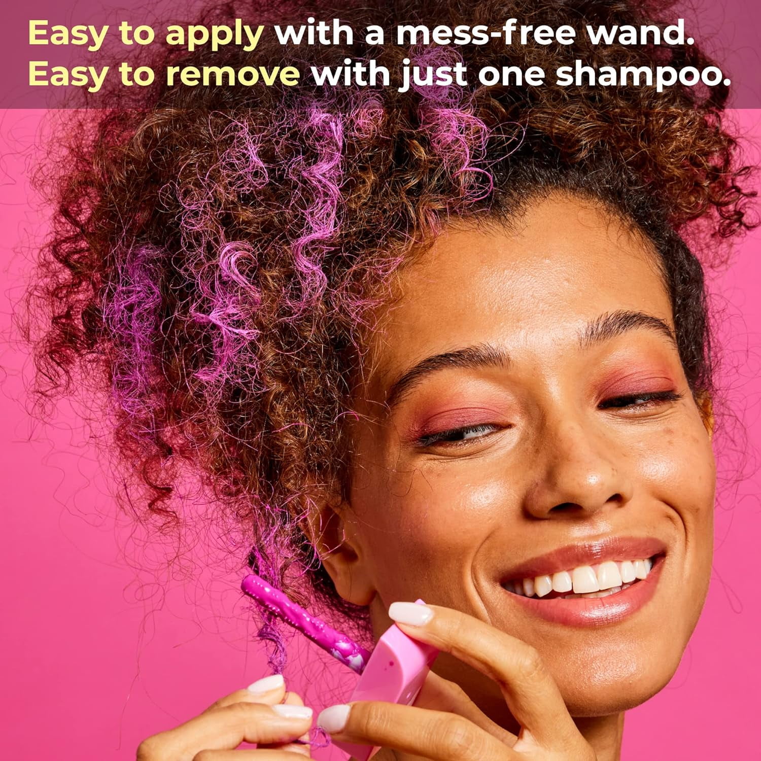 Hally Hair Shade Stix, Patent-Pending Temporary Hair Makeup, Pink, 10 ml