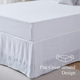 thumbnail image 2 of Simple&Opulence Belgian Linen Bed Skirt with Classic 14 inch Tailored Drop Dust Ruffle, Easy Fit Breathable Premium Natural Flax- Basic White, Queen, 2 of 7