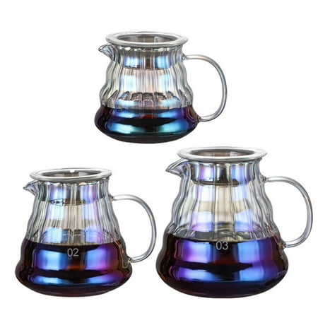

Coffee Server Pot | Manual Coffee Pot | Clear Pour Over Carafe Borosilicate Glass Carafe for Pour Over Coffee Maker Durable Range Server Coffee Utensils 300/500/700ml