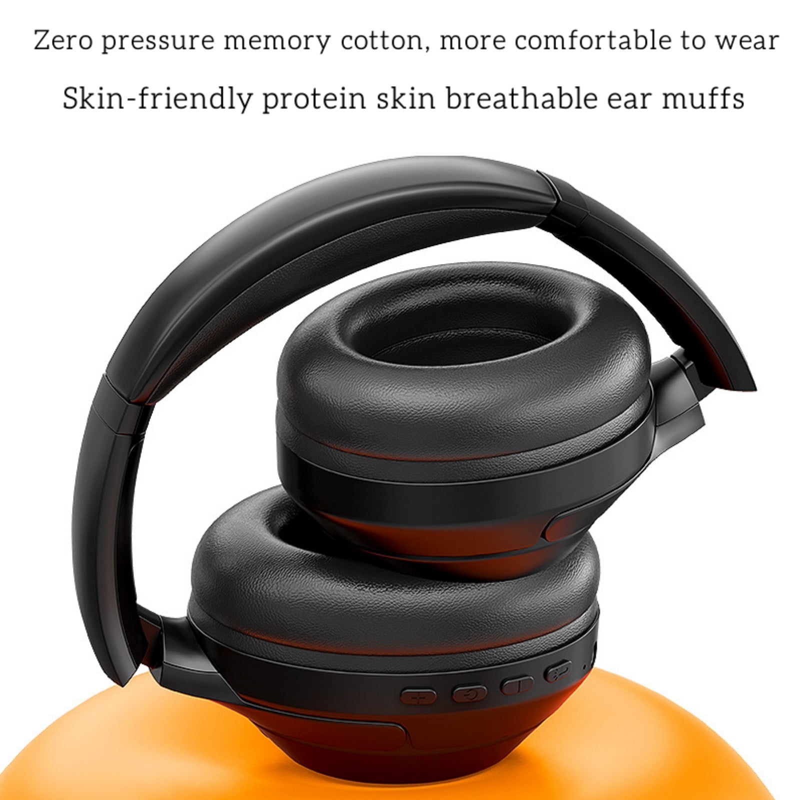 Oggfader Wireless Earbuds Bluetooth Earphone Wireless Headphones Stereo Foldable Sport Earphone Microphone Headset Handfree Black