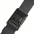 thumbnail image 6 of Jessboyy Men's Nylon Ratchet Belt No Hole Automatic Buckle Braided Elastic Woven Belts Adjustable Outdoor Work Waist Strap for Casual Hiking Dark Gray,130cm, 6 of 6