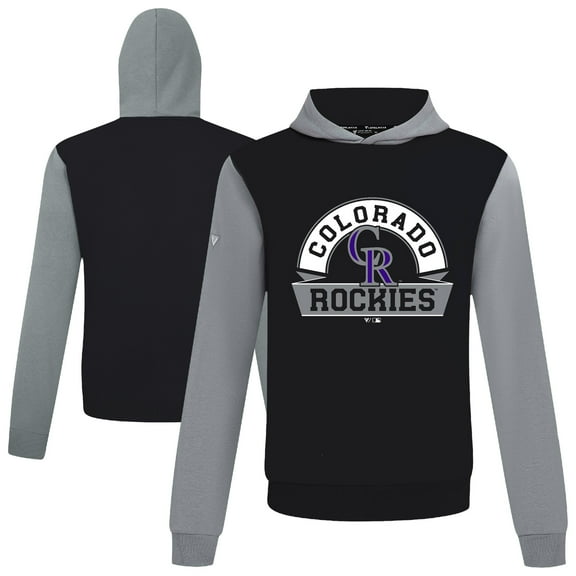 Men's Levelwear Black Colorado Rockies Throwback Ultimate Banner Arch Hoodie