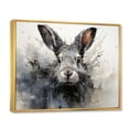 thumbnail image 2 of Designart "Minimalist Energetic Rabbit" Animals Floater Framed Wall Art Living Room, 2 of 7