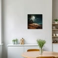 thumbnail image 4 of ZHONGYUTONG Full Moon Canvas Wall Art Night Beach Palm Tree Painting Prints Natural Seascape Modern Artwork for Living Room Home Decor Framed (18.00" x 18.00"), 4 of 6