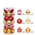 thumbnail image 3 of 24 piezas/caja de bolas navideñas pintadas de rojo dorado, adornos para árbol de Navidad, colgante de bola grande de 6 cm para decoración del hogar, fiesta de Navidad D, 3 of 5
