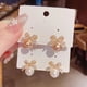 thumbnail image 4 of Exquisitos pendientes de perlas con lazo de diamantes de estilo japonés y coreano para mujer, pendientes de aguja de plata modernos y sencillos., 4 of 6