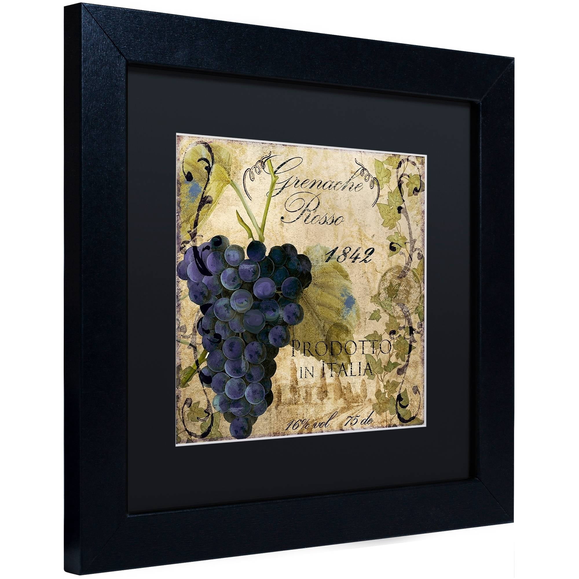 Trademark Fine Art "Vino Italiano III" Canvas Art by Color Bakery Black Matte, Black Frame