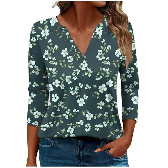 SHE IS My Orders Placed Womens Tops 3/4 Sleeve,Plus Size Shirts for Women 3/4 Sleeve Womens Floral Tops Pink Womens Blouses Long Sleeve Fall Vintage Shirts for Women 1960s