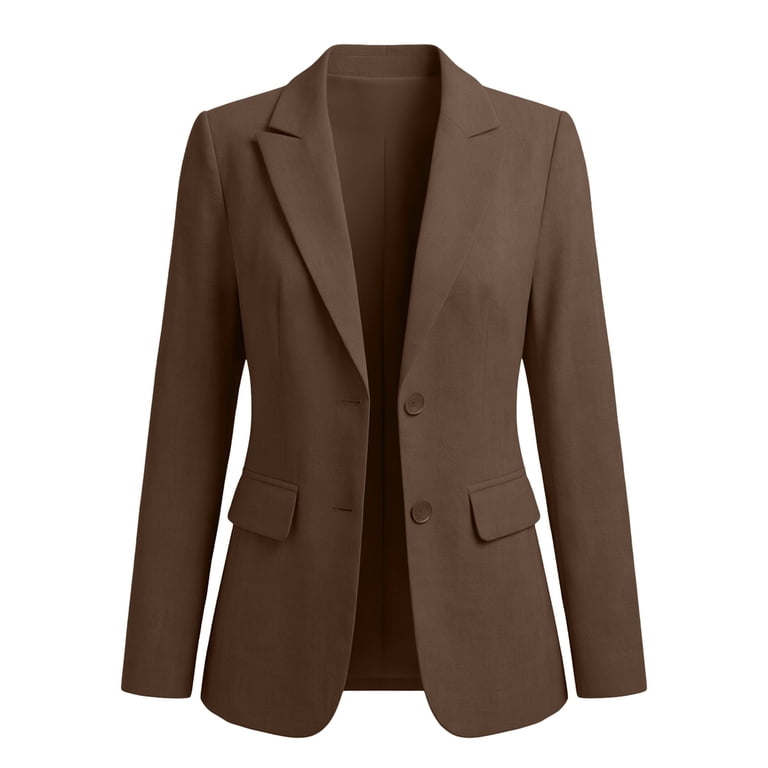 hxshgdsn Business Casual Blazer For Women, Solid Color Long Sleeve Lapel Suit Jacket, Professional Work Office Coat With Pockets, Elegant Womens Tops