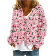 thumbnail image 2 of HOMBOM Womens Sweaters Fall Pink Christmas Cardigan Long Sleeve Open Front Button down Cardigans for Ladies V-Neck, 2 of 5