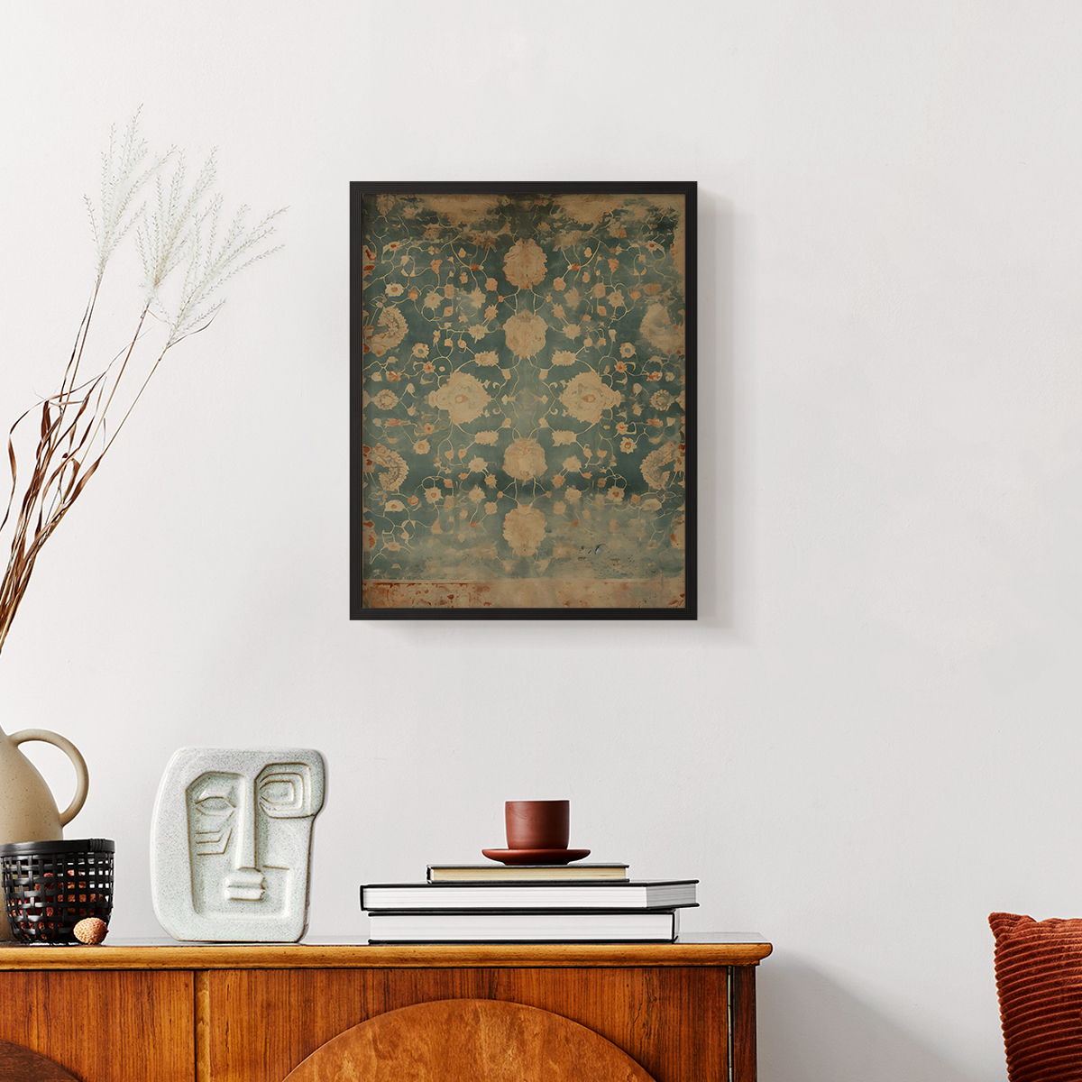 Vintage Abstract Print I - 14in. x 11in. Vintage Framed Print in Black Wood Frame