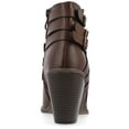 thumbnail image 4 of Journee Womens Strap Inside Zip Stacked Heel Booties, Widths Available, 4 of 10