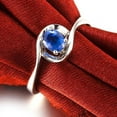 thumbnail image 5 of Solitaire 8x6mm Oval Shape Blue Sapphire Wedding Ring on 10k White Gold, 5 of 5