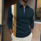 thumbnail image 1 of Blusa y camisa de manga larga con cuello vuelto para hombre, jersey de solapa de manga corta, top deportivo de manga corta con solapa, blusa de poliéster para hombre, 1 of 5