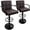 Coffee&Black Base, variant on Luxvie Bar Stools Set of 2 with Back and Arms PU Leather Swivel Bar Chairs Counter Height Barstools Adjustable Bar Chair for Home and Kitchen Counter(Black+Black Base, 2pcs)