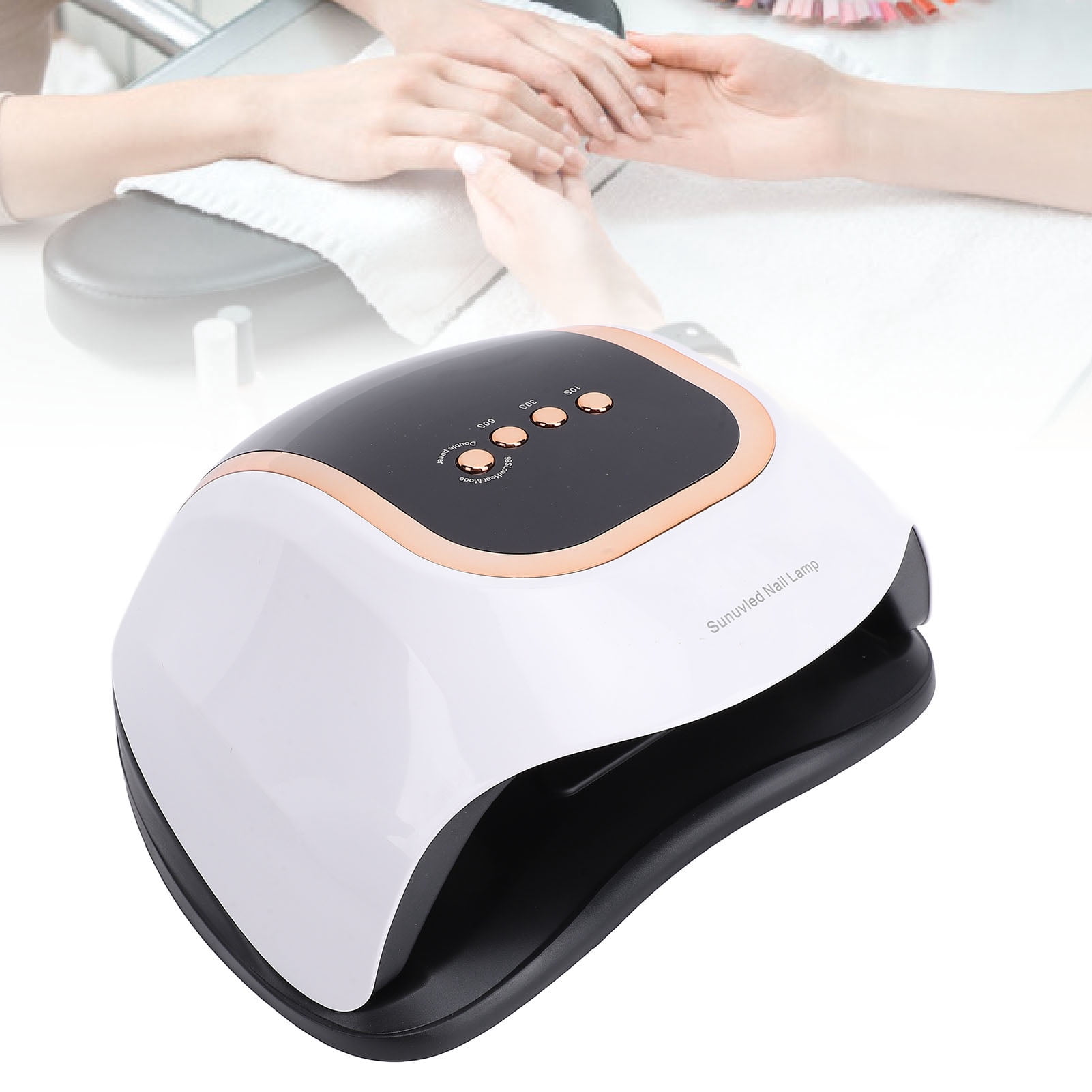 M Buder Premium UV LED Nail Lamp with 3 Timer Settings and Auto Off, Fast UV Nail Dryer with UV Gloves for Gel Nail Polishes, US Plug Manicure Light 100-240V
