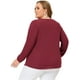 thumbnail image 4 of Women's Plus Size Blouses Casual Long Sleeves Ribbon Front Chiffon Blouse Tops Burgundy 3X, 4 of 5