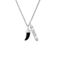 thumbnail image 2 of Delight Jewelry Black Sabre Tooth Silvertone Believe Faith Prayer Hope Bar Charm Necklace, 23", 2 of 4