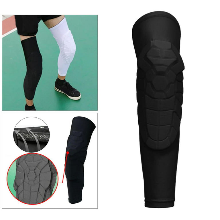 Knee Pads Compression Leg Sleeve for Kids Adult Padded Crash Basketball,  Volleyball, Weightlifting -Long Leg Knee 