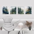 thumbnail image 4 of PixonSign Framed Wall Art Green & Teal Watercolor Forest Pine Trees Posters, Set of 4 Nature Wilderness Photography Realism Canvas Prints, Rustic Wall Décor for Home Decor - 11"x14" White, 4 of 5