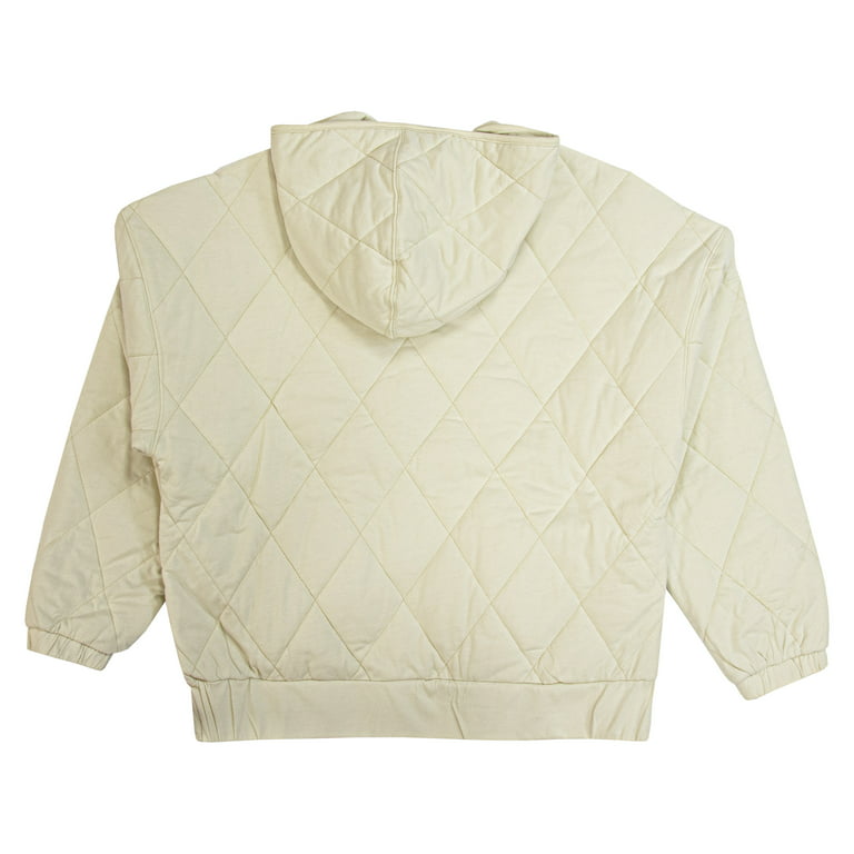 Wild Fable Women's Hooded Quilted Jacket Light Beige, M