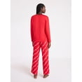 thumbnail image 3 of Joyspun Women's Dreamy Soft Collection Long Sleeve Sleep Top and Straight Leg Pants Pajama Set, 2-Piece, Sizes XS-3X, 3 of 4