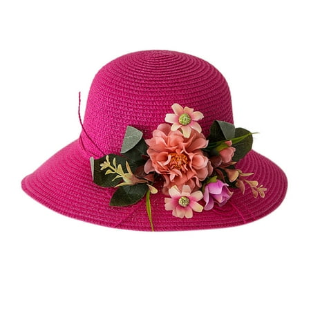 

Relanfenk Baby Hats Summer Flower Breathable Straw Sun Kids Boy Girls Hat