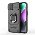 thumbnail image 4 of Compatible with iPhone 14 Stand Case with Slide Camera Cover Military Grade Heavy Duty Rugged Full Body Shockproof Protection Built-in Ring Kickstand Hard Back Case, Black, 4 of 5