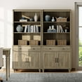 thumbnail image 5 of WAMPAT 72'' Tall Credenzas & Sideboard with Shelves, 34'' Wide Dining Hutch with Drawers and Doorss, Farmhouse buffet cabinet for Home Decor, Living Room, Home Office, Wash Grey, 5 of 7