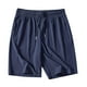 thumbnail image 1 of MKLEKYY Pantalones Cortos Casuales de Verano para Mujer, de Seda de Hielo, Holgados, de Largo Medio, para Entrenamiento, Cómodos, con Cintura Elástica y Cordón, de Color Puro y Básico., 1 of 3