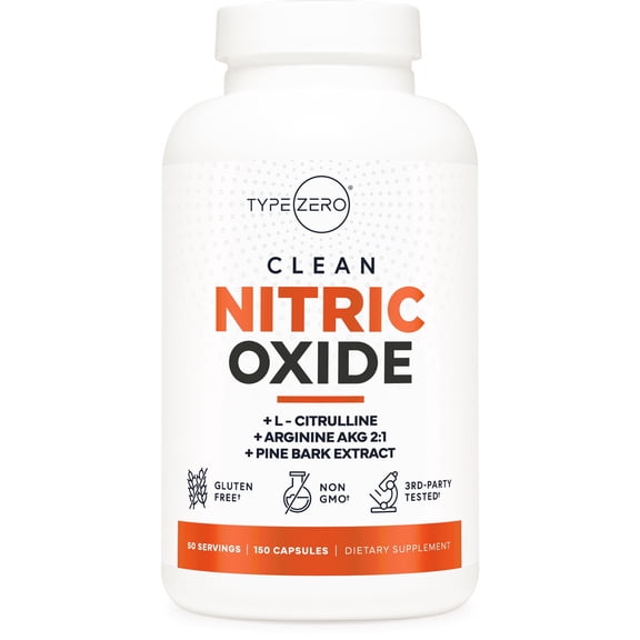 Type Zero Nitric Oxide 6X Booster, 150 Veggie Capsules - Natural Supplement - Beetroot, Arginine AKG, Citrulline, Pine Bark, Garlic & VIT C | #1 Nitric Oxide Pills for Men, Nitrous Oxide Blood Flow