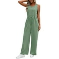 thumbnail image 3 of UVN Jumpsuits for women Summer Casual Romper Sleeveless Wide Leg Long Pants Outfits Dressy Woman Clothes, 3 of 8