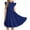 Blue, variant on Juslio Dresses for Girls Knee Length Ruffle Sleeve Round Neck Casual Summer Beach A Line Dresses Blue Sundress