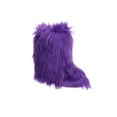 thumbnail image 1 of Fangasis Girls Fashion Winter Shoes Color Block Fluffy Boots Walking Non-Slip Fuzzy Booties Purple 5C, 1 of 3