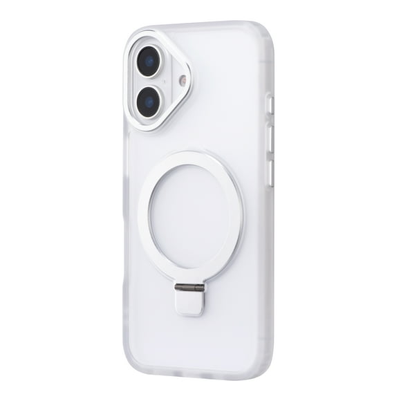 Artikl Lux Pro Compatible MagSafe Étui Givré avec Support pour iPhone 16 - Argent Argent Coque de téléphone pour iPhone 16