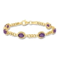 thumbnail image 3 of Ross-Simons 4.40 ct. t.w. Amethyst Link Bracelet in 18kt Gold Over Sterling Silver, Women's, Adult, 3 of 5