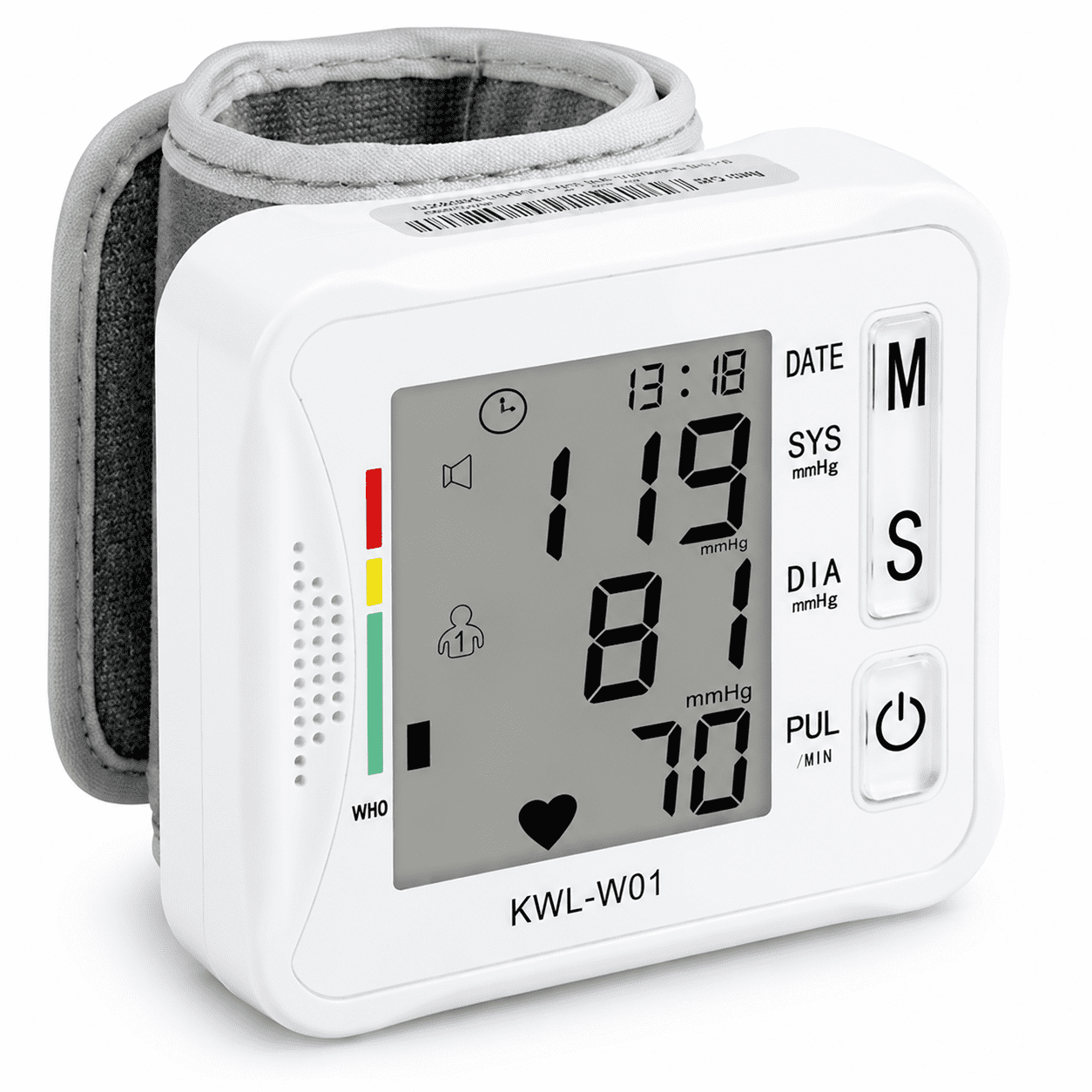 Wrist Blood Pressure Monitor for Home Use, Wrist Digital BP Machine Cuff with LED Backlit Display, Voice Broadcast, 2 * 99 Memory Storage for 2 Users with Carrying Case