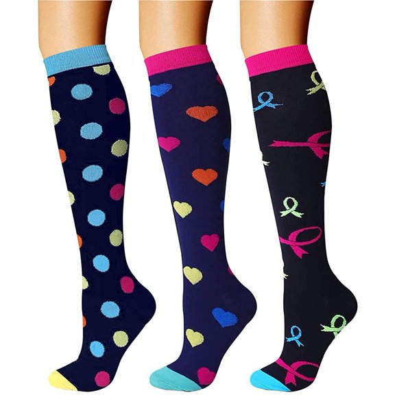 3 Pairs Copper Compression Socks for Women & Men Circulation 15-20 mmhg - Better Blood Flow, Swelling, Best Support for Medical, Running, Nursing