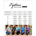 thumbnail image 4 of Eytino One Piece Bathing Suit for Women Color Block Print Swimsuits Criss-Cross Back V Neck Bathing Suits Athletic Padded Athletic Training Swimwear Multi-color L Female, 4 of 6